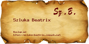 Szluka Beatrix névjegykártya